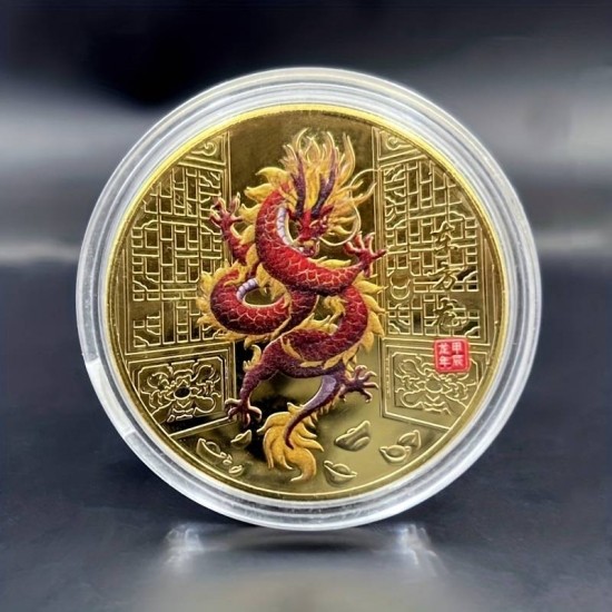      Coin Coiled Red Dragon