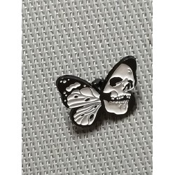      Pin Badge Skull Wing Butterfly