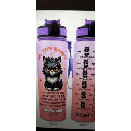 WATER BOTTLE       Five Moods (Cat)