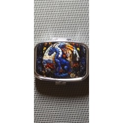 PL    Mosaic Dragon Oblong Pill Box