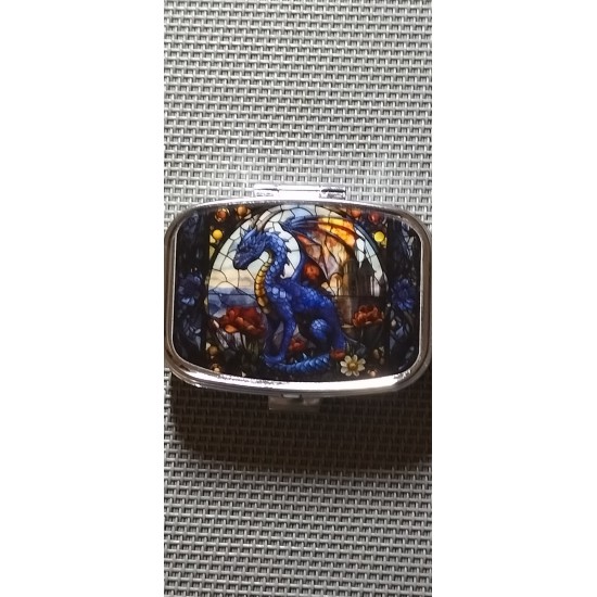 PL    Mosaic Dragon Oblong Pill Box