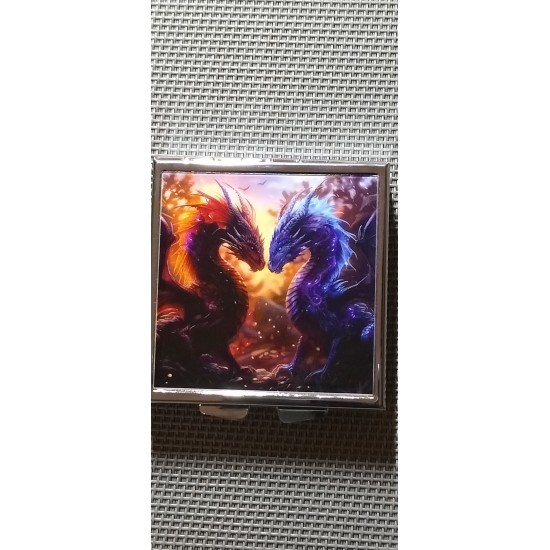 PL    Fire and Ice  Square Pill Box