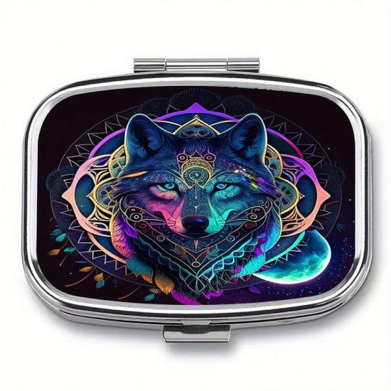 PL    Wolf Head Oblong Pill Box