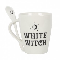 (W) White Witch Mug and Spoon Set